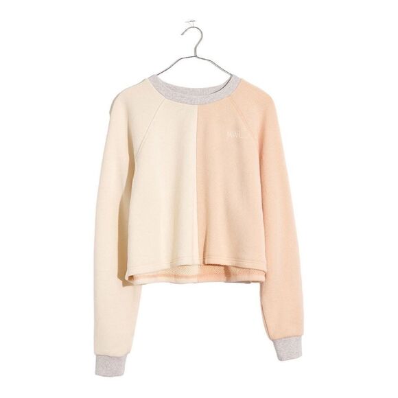 NWT Madewell Airyterry Colorblock Crop Sweatshirt - Picture 3 of 8
